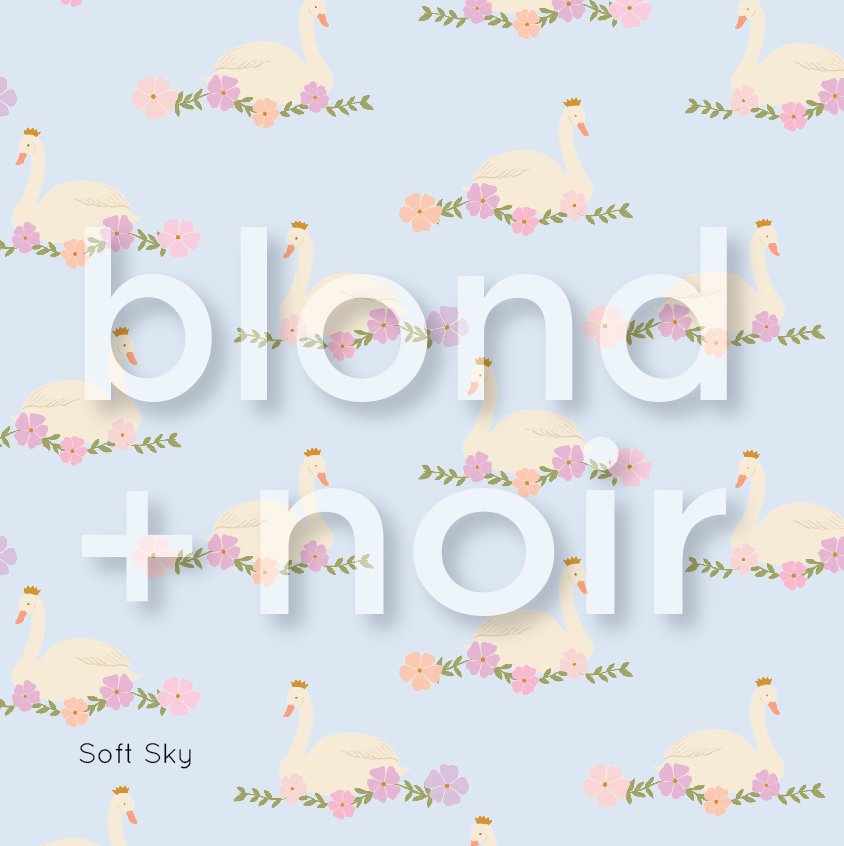 Swan Florals | Full & Half Wall Wallpaper Wallpaper Blond + Noir 