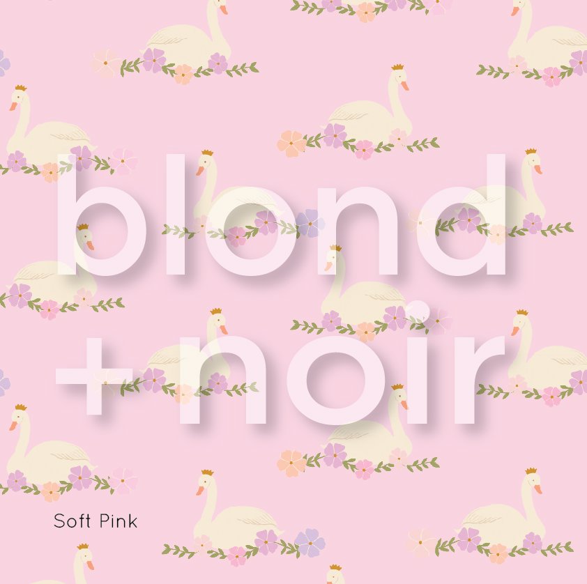 Swan Florals | Full & Half Wall Wallpaper Wallpaper Blond + Noir 