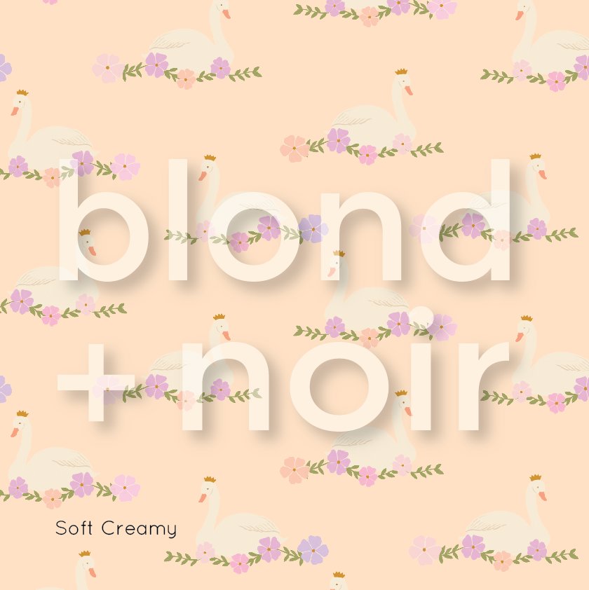 Swan Florals | Full & Half Wall Wallpaper Wallpaper Blond + Noir 