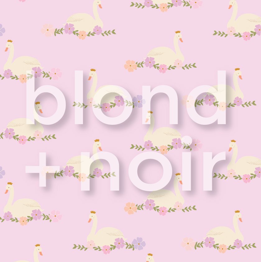 Swan Florals | Full & Half Wall Wallpaper Wallpaper Blond + Noir 