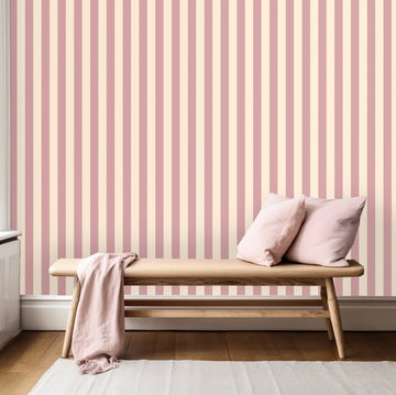 Thin Stripes | Full & Half Wall Wallpaper Wallpaper Blond + Noir 