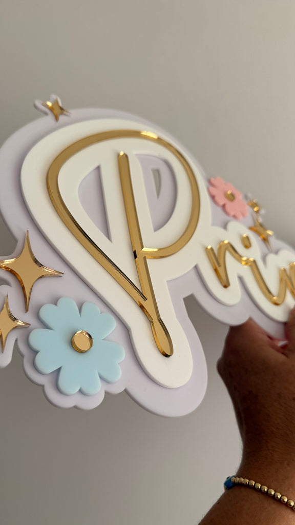 Triple Layer Princess | Custom Acrylic Name Acrylic Name Letterly Australia 