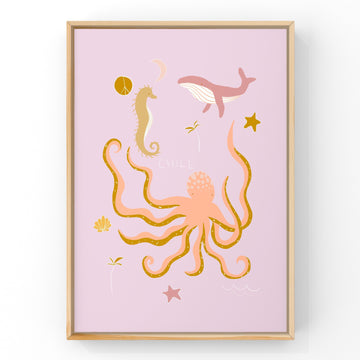 Under the Sea (Lilac) by Little Peach & Pip | Art Print Art Prints Little Peach + Pip 