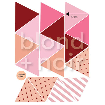 Vintage Heart Bunting | Wall Decals | Kids Party Decor Wall Decals Blond + Noir 