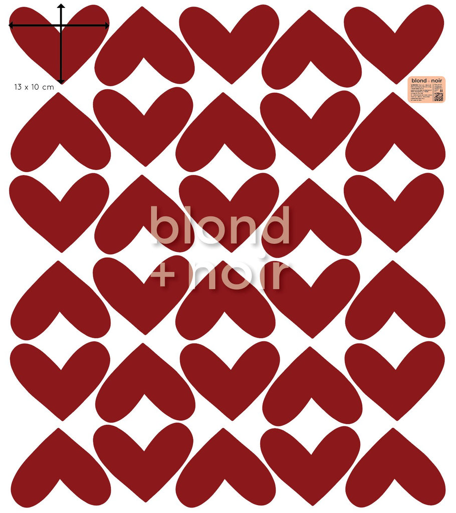 Vintage Hearts | Wall Decals Wall Decals Blond + Noir 