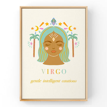 VIRGO Pastel Star Sign by Little Peach & Pip | Art Print Art Prints Little Peach + Pip 