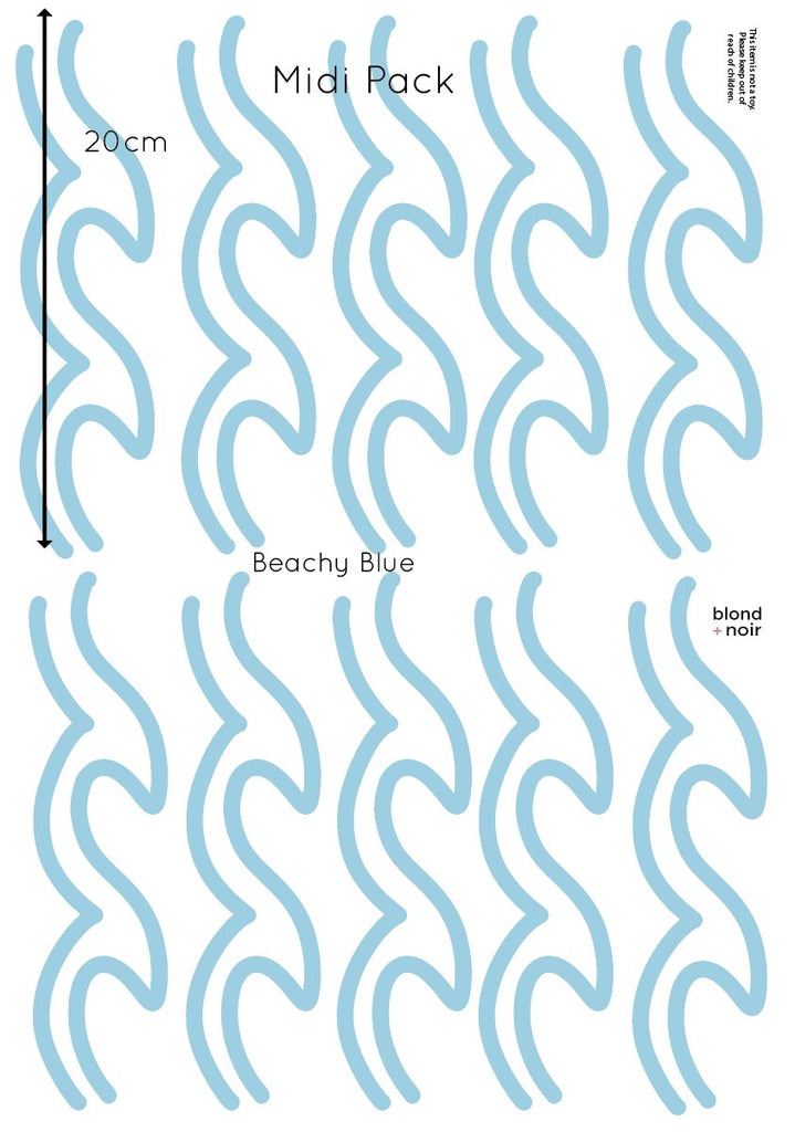 Waves | Wall Decals Wall Decals Blond + Noir 