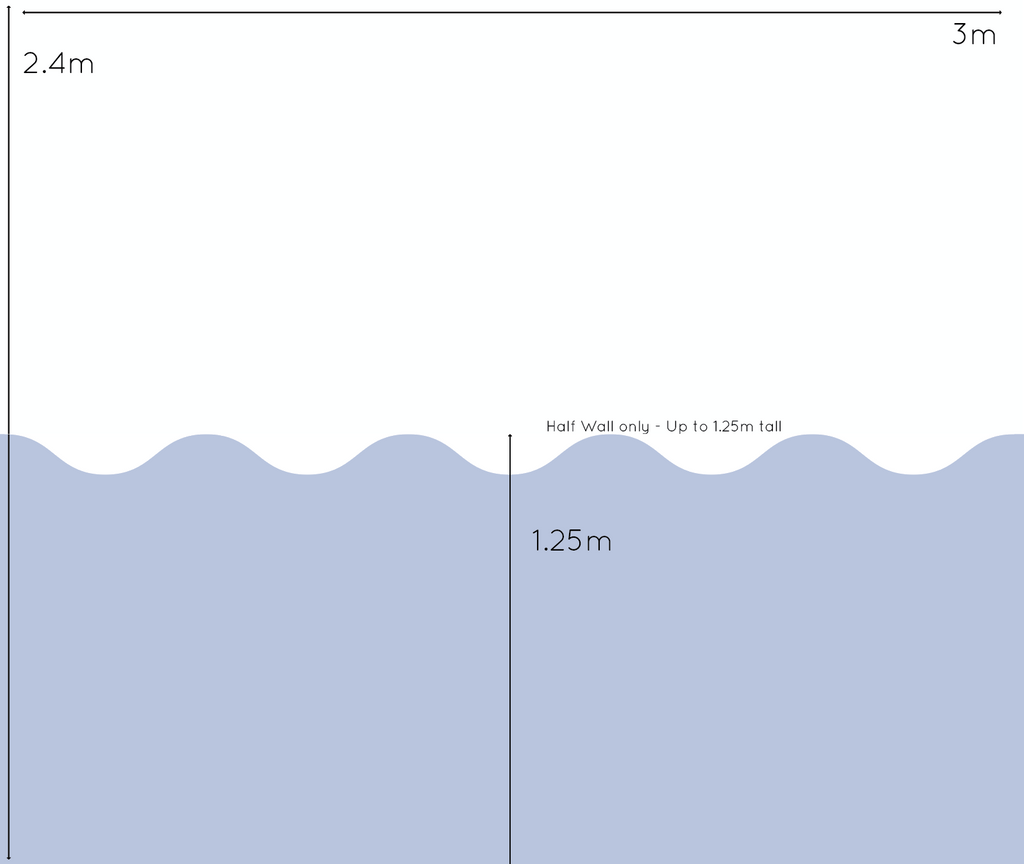 Wavey | Half Wall Wallpaper Wallpaper Blond + Noir 