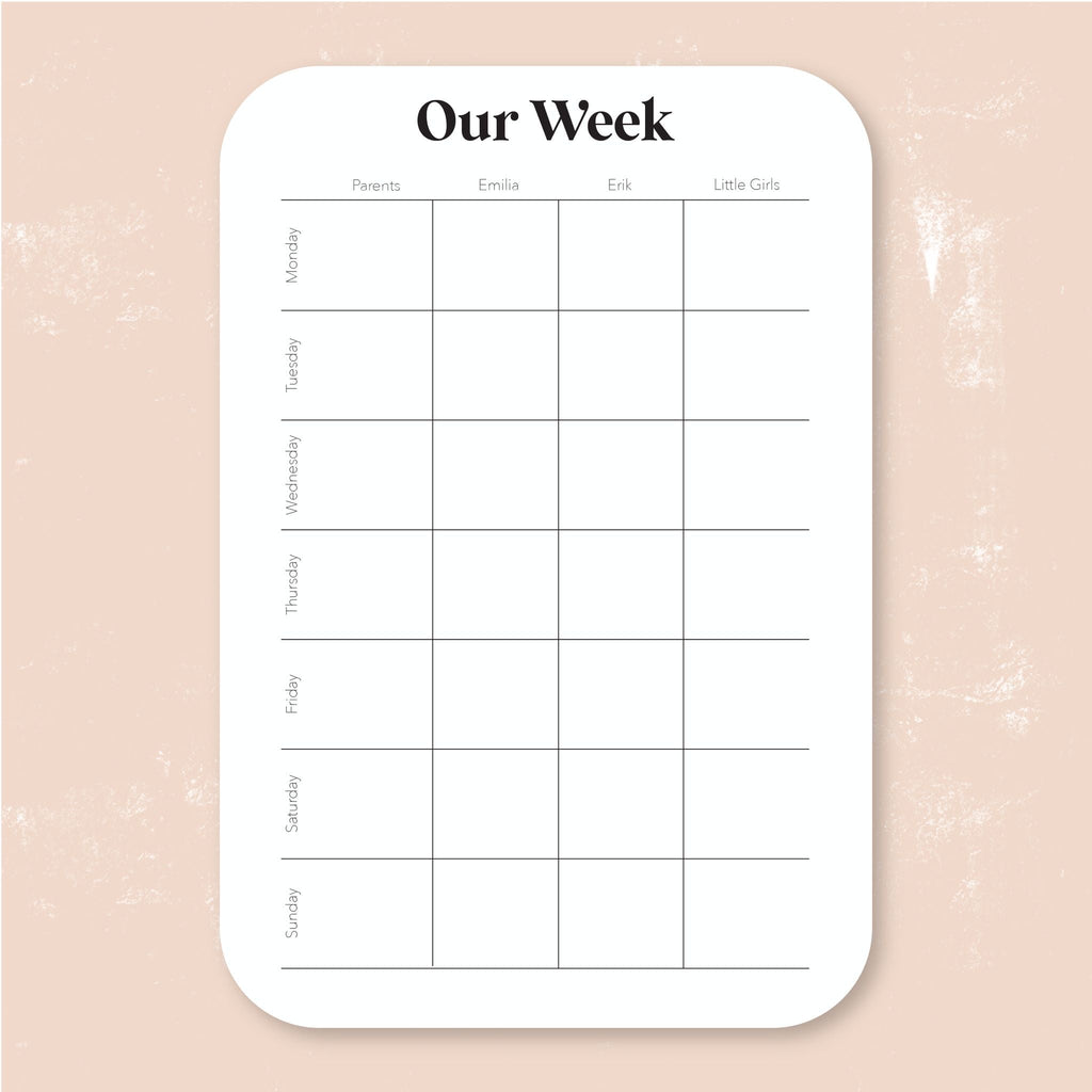 Weekly Planner | Reusable Acrylic Name Letterly Australia 