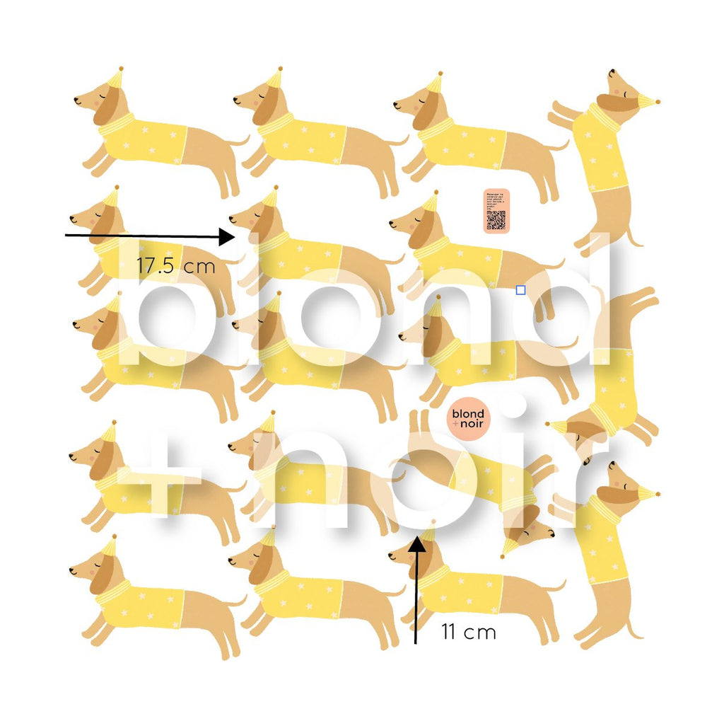 Yoshi Sausage Dog | Dachshund Wall Decals Wall Decals Blond + Noir 