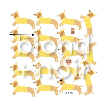 Yoshi Sausage Dog | Dachshund Wall Decals Wall Decals Blond + Noir 
