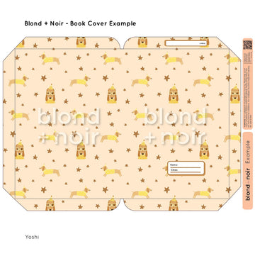 Yoshi Sausage Dog | Pre-cut Book Covers | Customisable Back to School Supplies Back to school Blond + Noir 