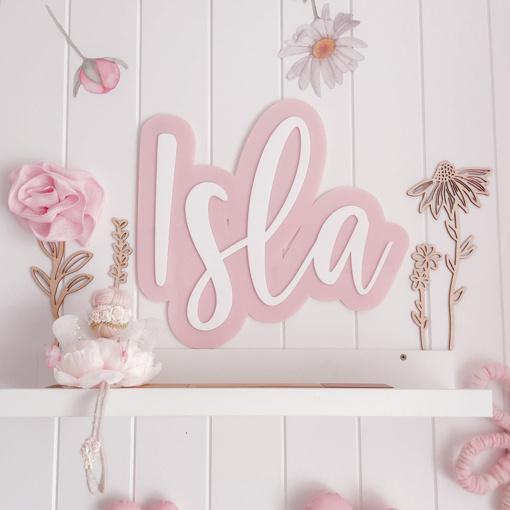 3D Layered Acrylic Name Acrylic Name Letterly Australia 