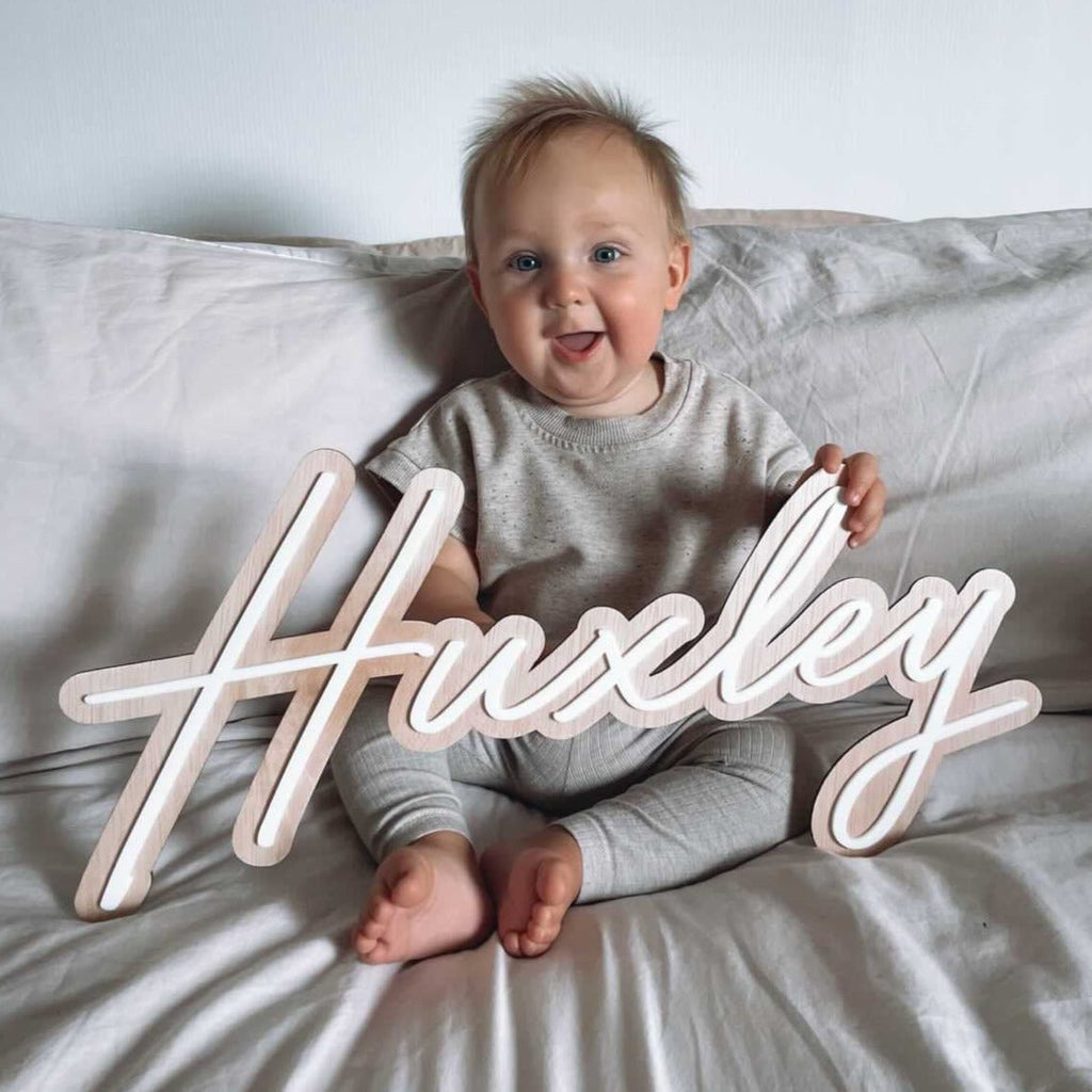 3D Layered Wood & Acrylic Name Acrylic Name Letterly Australia 