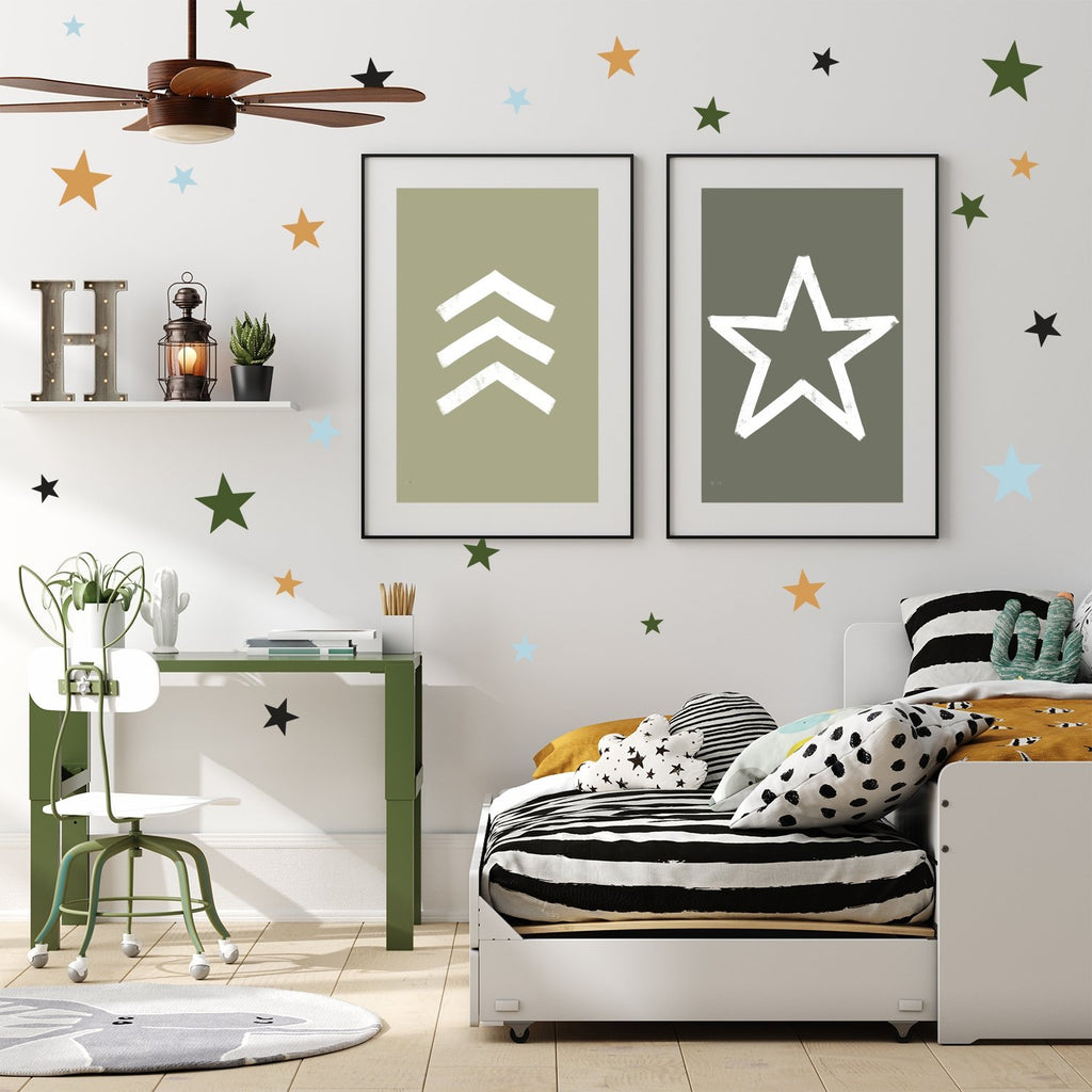 All Star | Removable Fabric Wall Decals Wall Decals Blond + Noir 