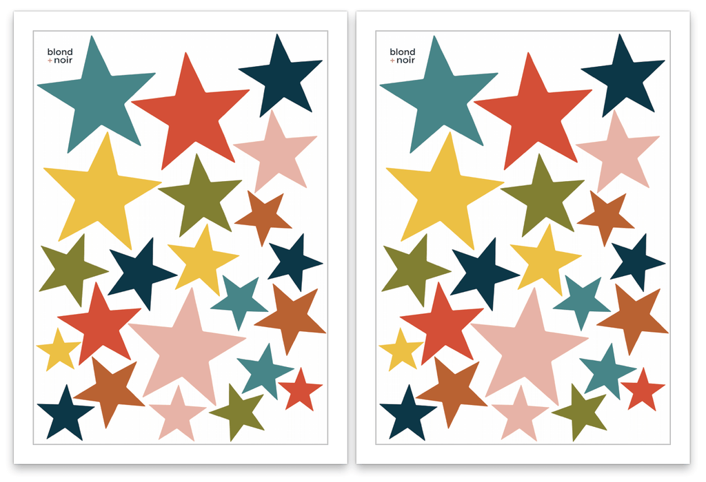 All Star | Removable Fabric Wall Decals Wall Decals Blond + Noir 