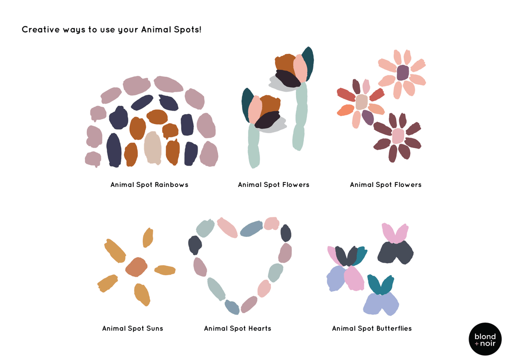 Animal Spots | Removable Fabric Wall Decals Wall Decals Blond + Noir 