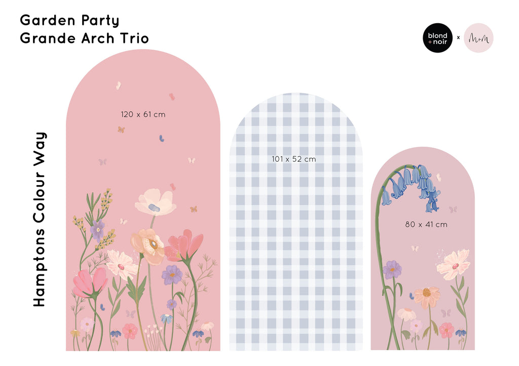 Arch Trio | Garden Party | Removable PhotoTex Wallpaper Arches Blond + Noir 