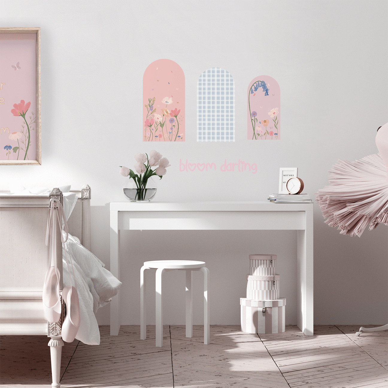Arch Trio | Garden Party | Removable PhotoTex Wallpaper Arches Blond + Noir 