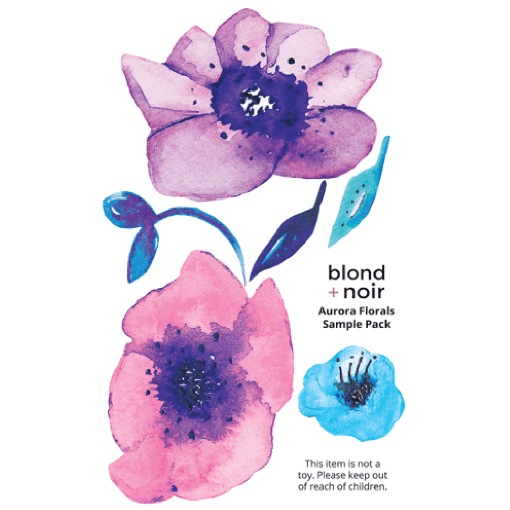 Aurora Florals | Removable Fabric Wall Decals Wall Decals Blond + Noir 