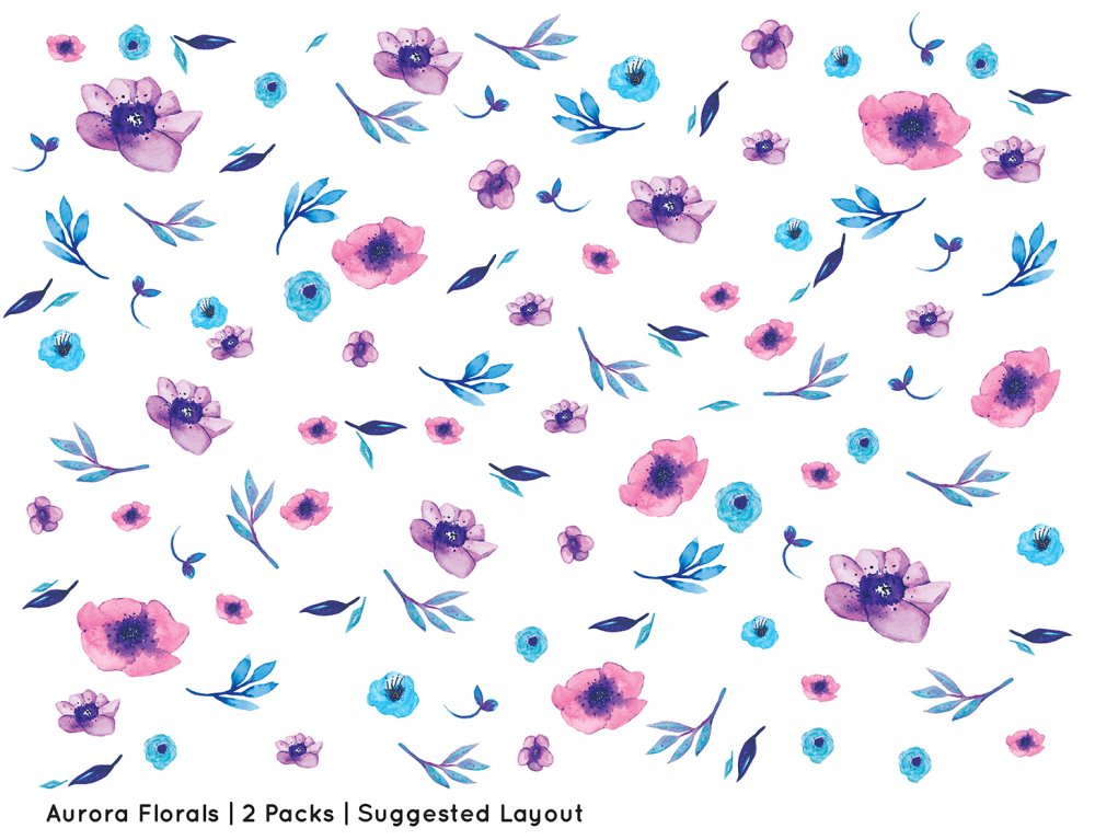 Aurora Florals | Removable Fabric Wall Decals Wall Decals Blond + Noir 