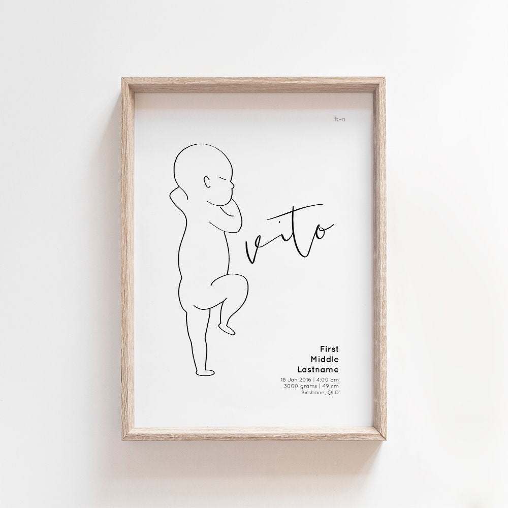 Big Name Zero Print | 1:1 Birth Print Birth Print Blond + Noir 