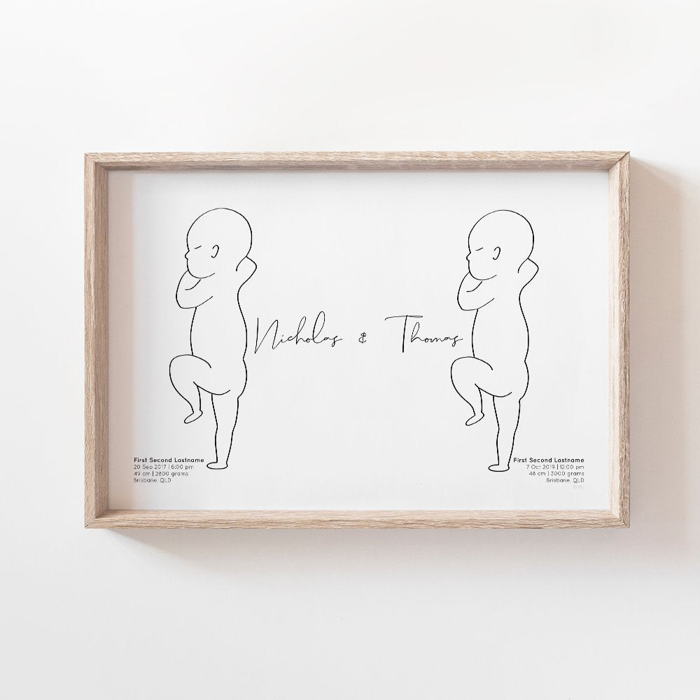 Big Name Zero Print | 1:1 Birth Print Birth Print Blond + Noir 