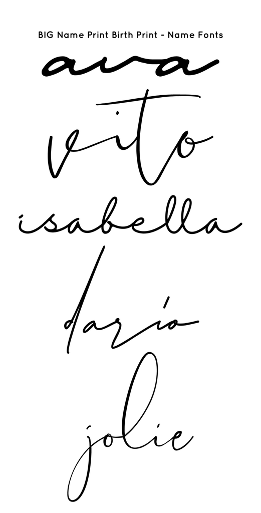 Big Name Zero Print | 1:1 Birth Print Birth Print Blond + Noir 