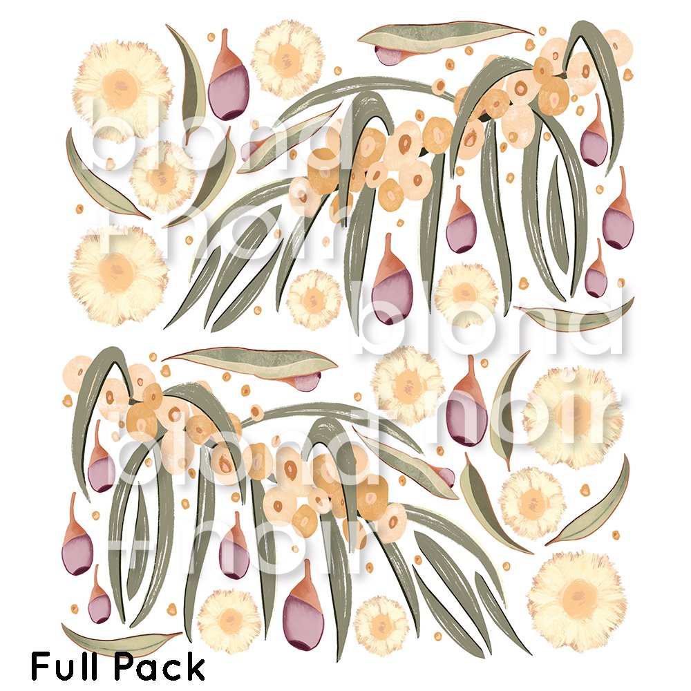 Blossom | Australian Wattle | Removable Fabric Wall Decals Wall Decals Blond + Noir 