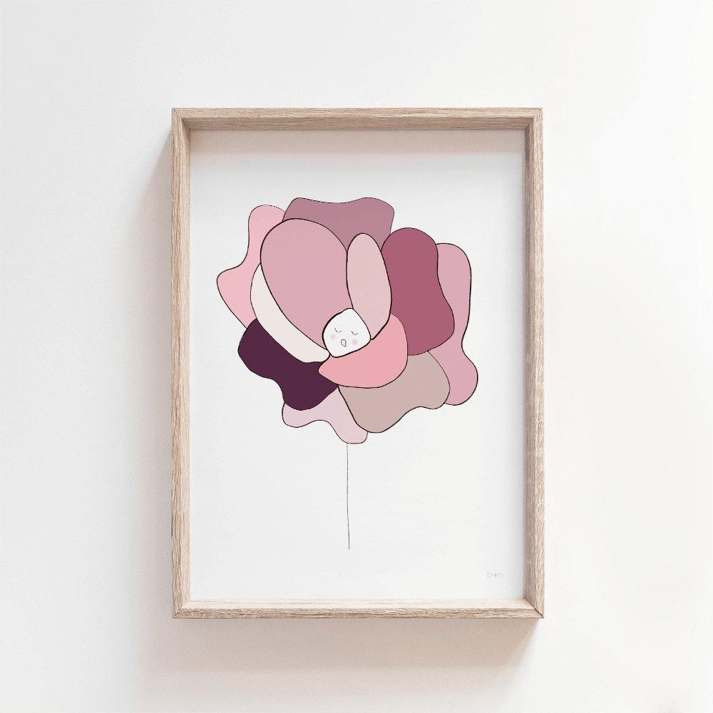 Blush Pia | Kids Floral Art Print Art Prints Blond + Noir 