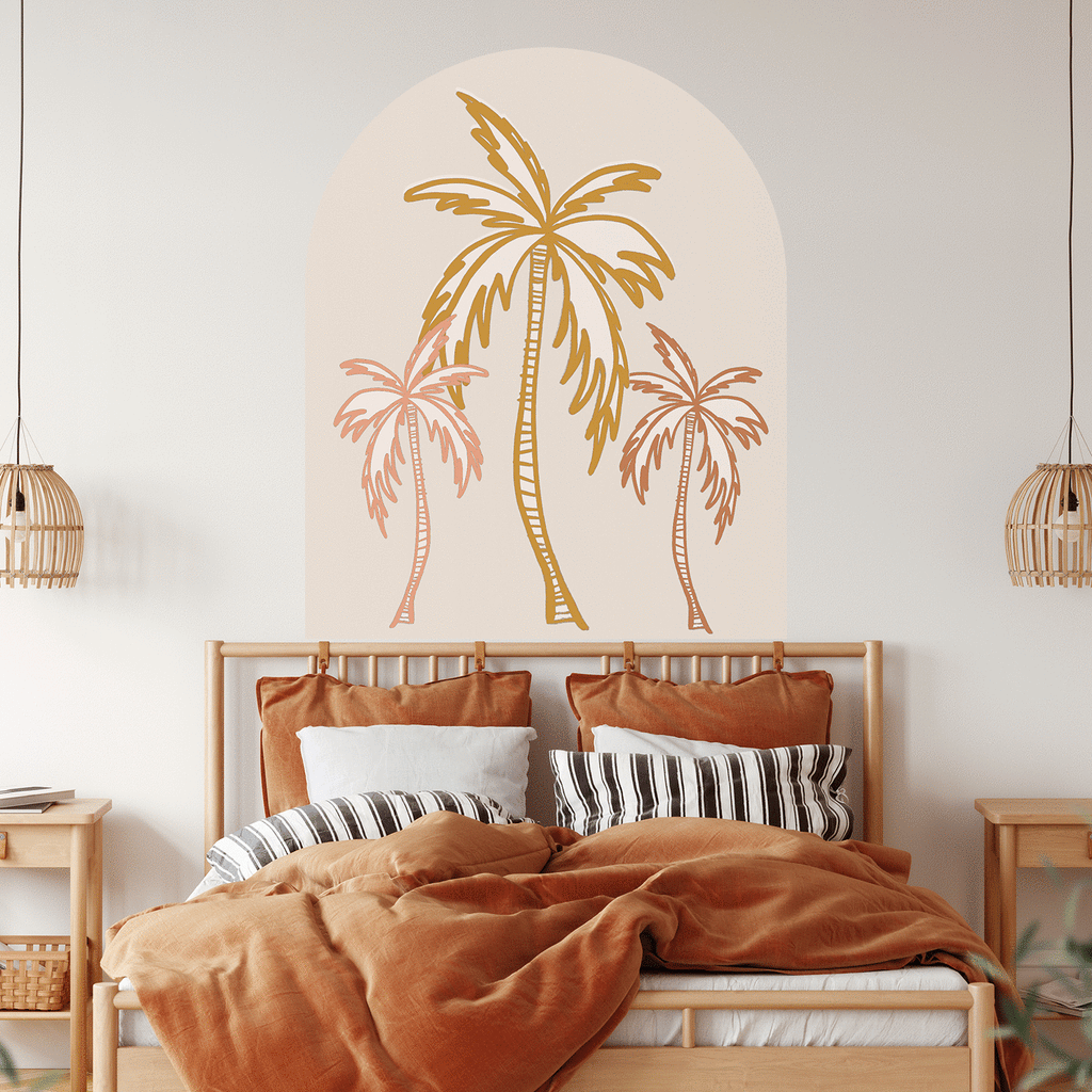 Boho Palm Tree Arches | Removable PhotoTex Wallpaper Arches Blond + Noir 