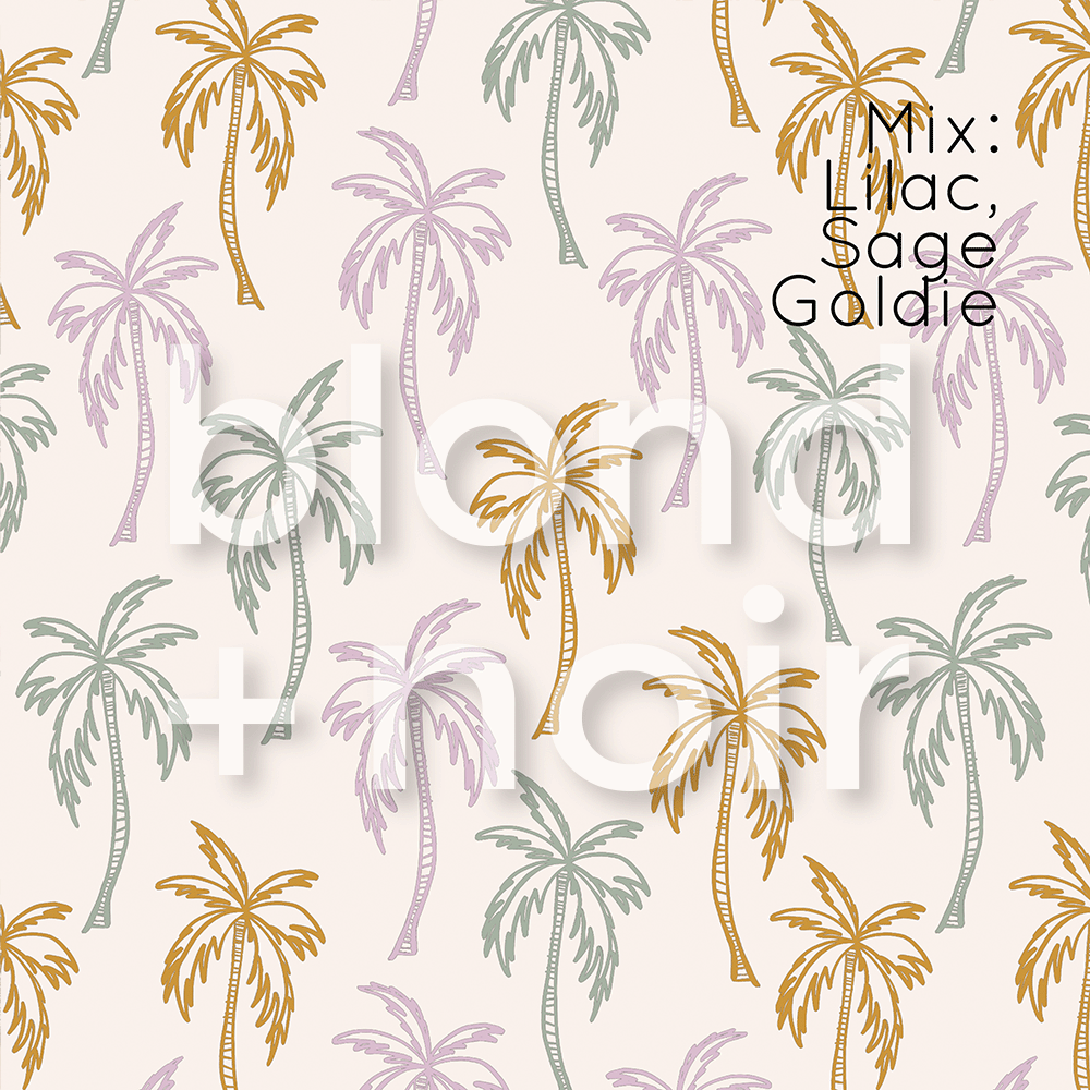 Boho Palms: Full & Half Walls | Removable PhotoTex Wallpaper Wallpaper Blond + Noir 