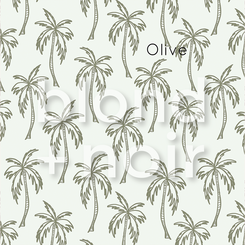 Boho Palms: Full & Half Walls | Removable PhotoTex Wallpaper Wallpaper Blond + Noir 