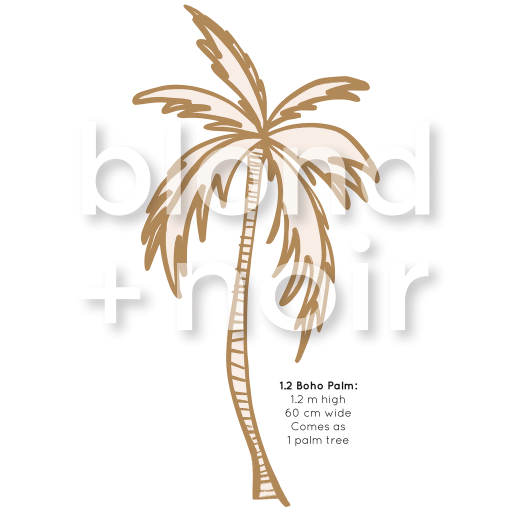 Boho Palms | Removable PhotoTex Wall Decals Wall Decals Blond + Noir 1.2m Boho Palm 