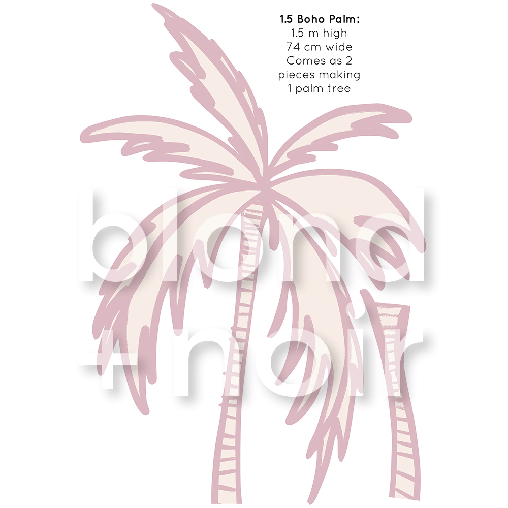 Boho Palms | Removable PhotoTex Wall Decals Wall Decals Blond + Noir 1.5m Boho Palm 