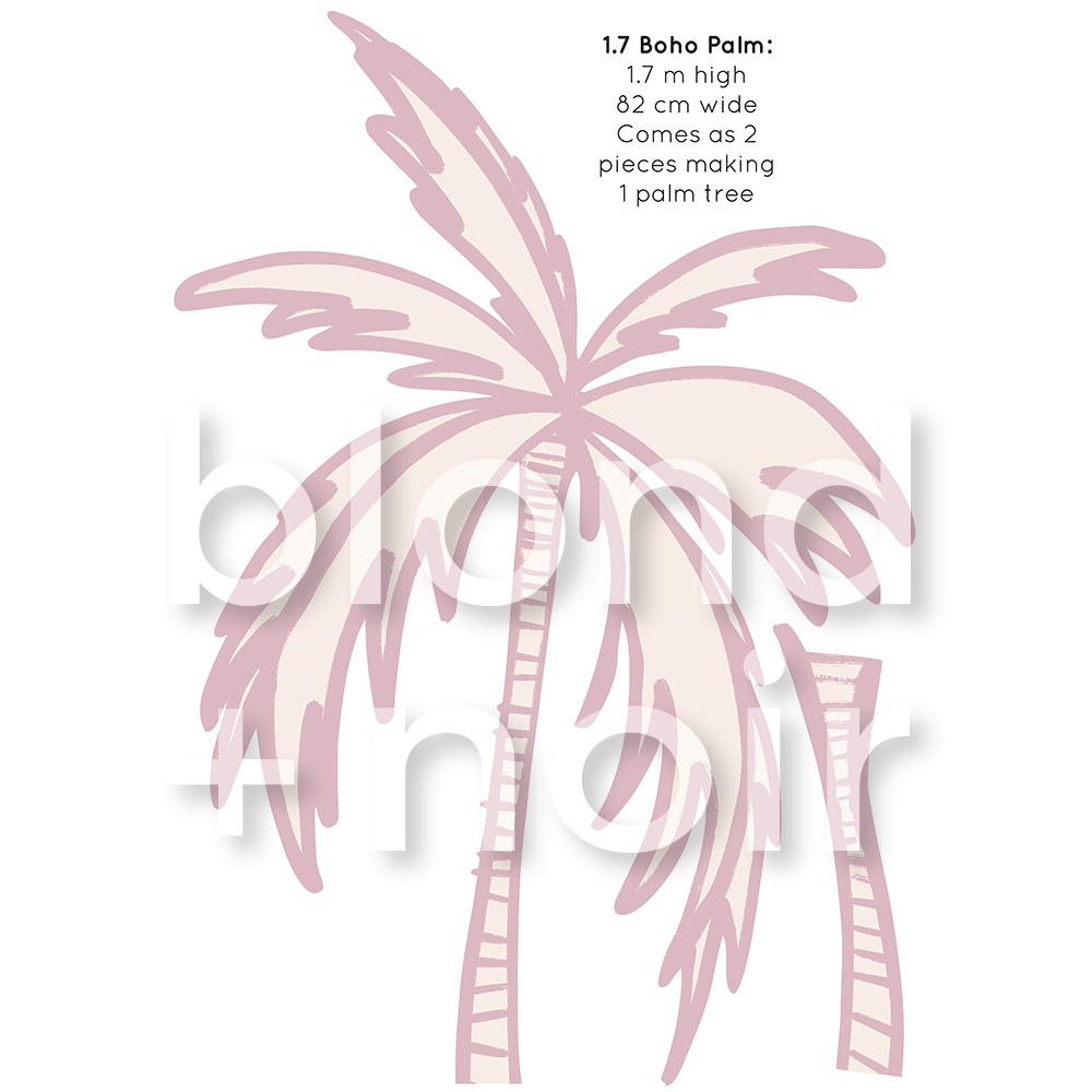 Boho Palms | Removable PhotoTex Wall Decals Wall Decals Blond + Noir 1.7m Boho Palm 