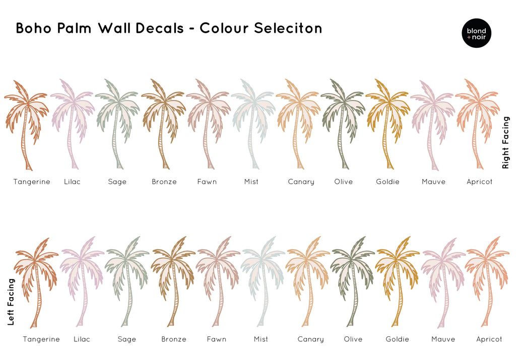 Boho Palms | Removable PhotoTex Wall Decals Wall Decals Blond + Noir 