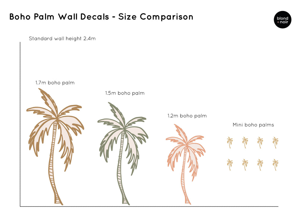 Boho Palms | Removable PhotoTex Wall Decals Wall Decals Blond + Noir 