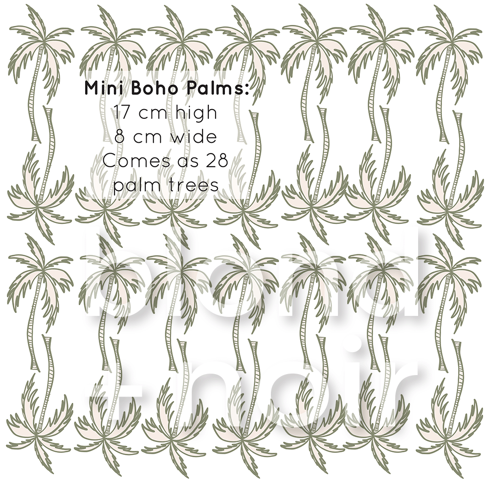 Boho Palms | Removable PhotoTex Wall Decals Wall Decals Blond + Noir Mini Boho Palms 