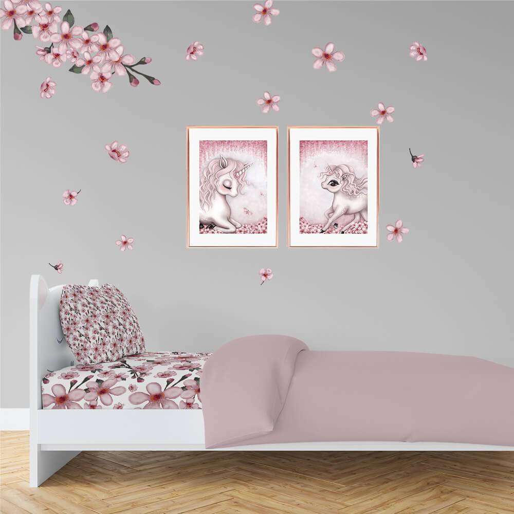 Cherry Blossom | Removable Fabric Wall Decals Wall Decals Blond + Noir 