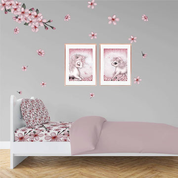 Cherry Blossom | Removable Fabric Wall Decals Wall Decals Blond + Noir 