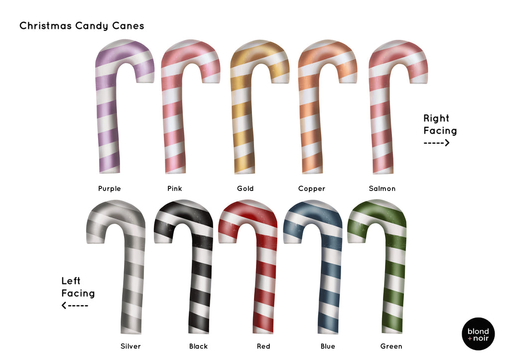 Christmas Candy Cane | Removable Fabric Wall Decals Wall Decals Blond + Noir 