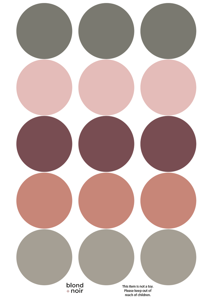 Circles | Removable Fabric Wall Decals Wall Decals Blond + Noir 