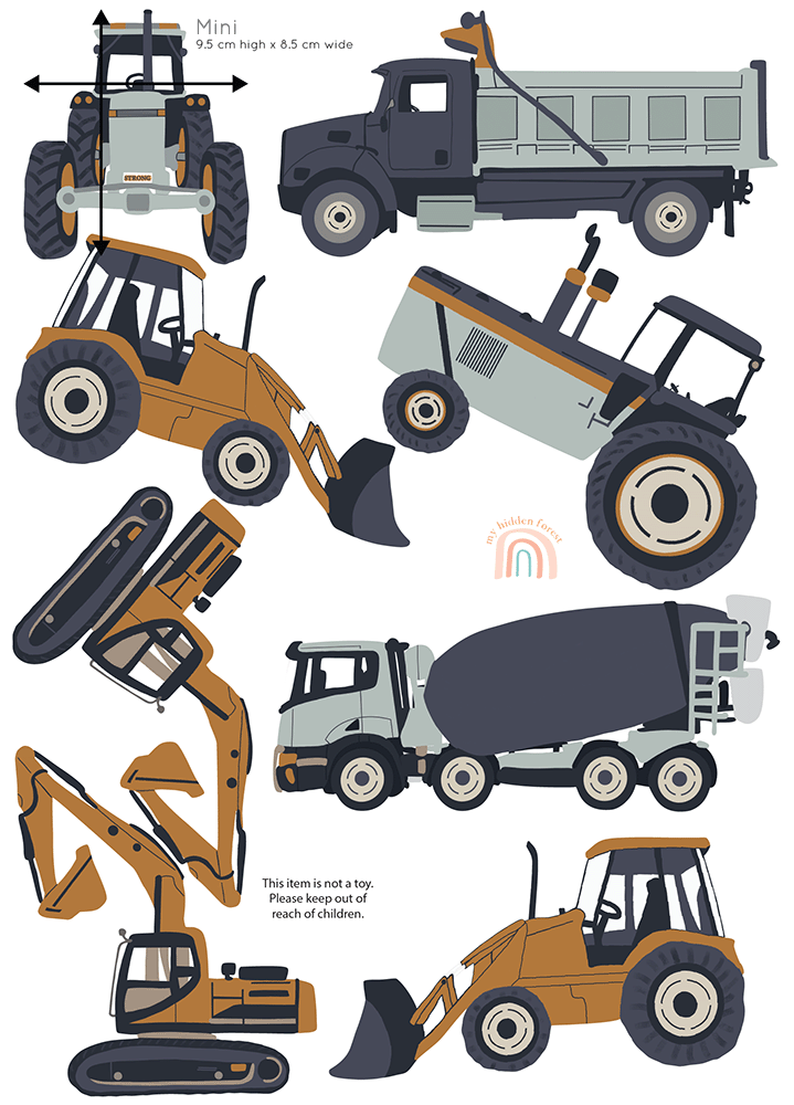 Construction | Removable Fabric Wall Decals Wall Decals My Hidden Forest 