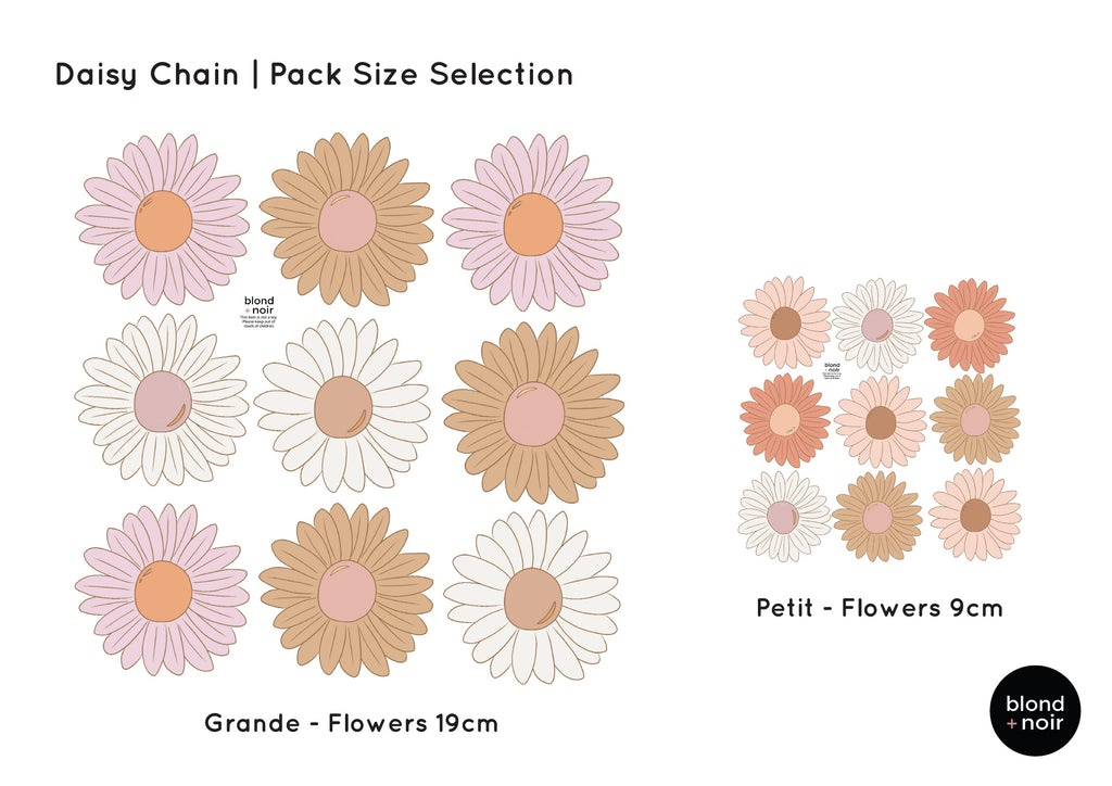 Daisy Chain | Removable Fabric Wall Decals Wall Decals Blond + Noir 