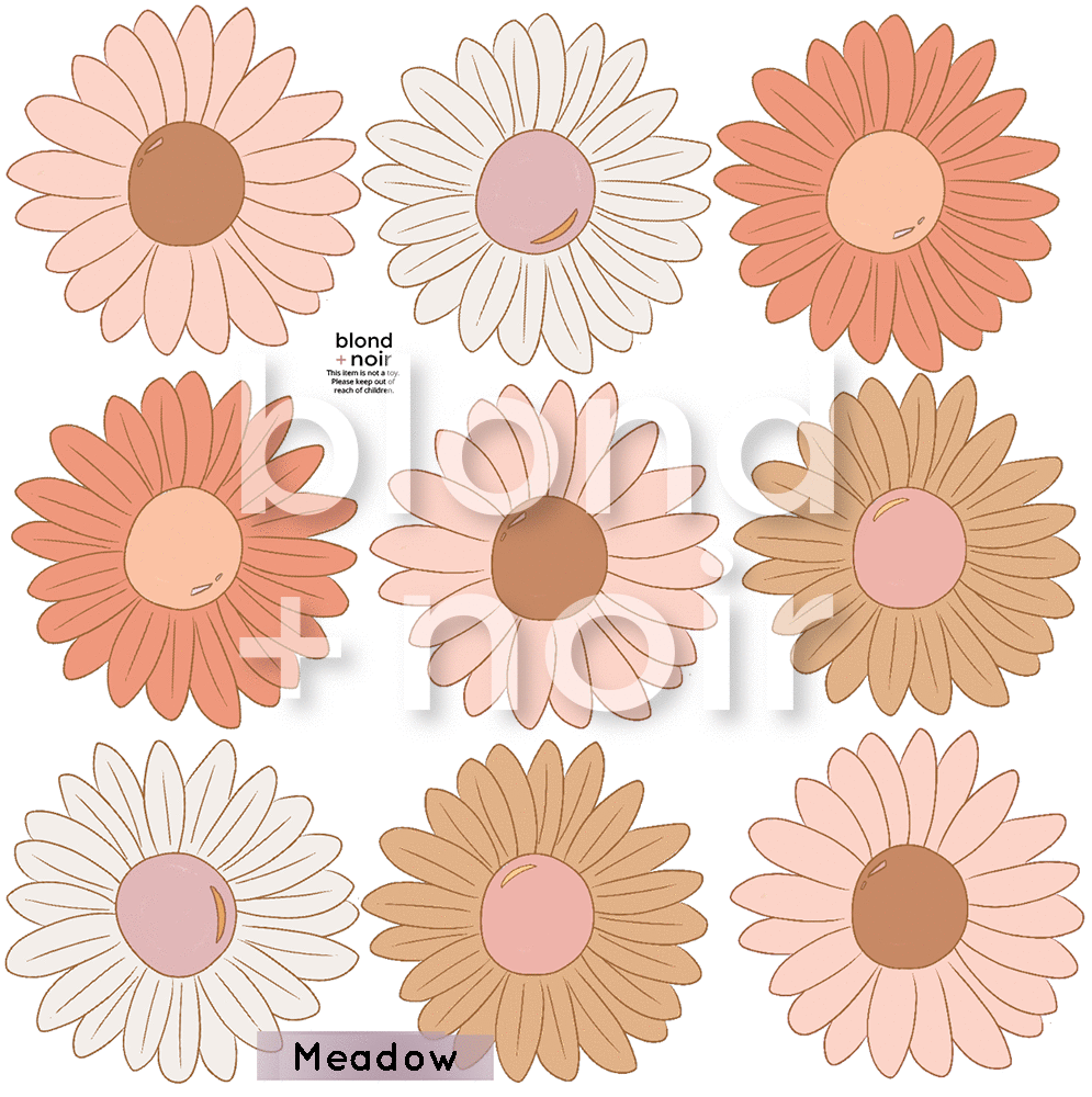 Daisy Chain | Removable Fabric Wall Decals Wall Decals Blond + Noir 