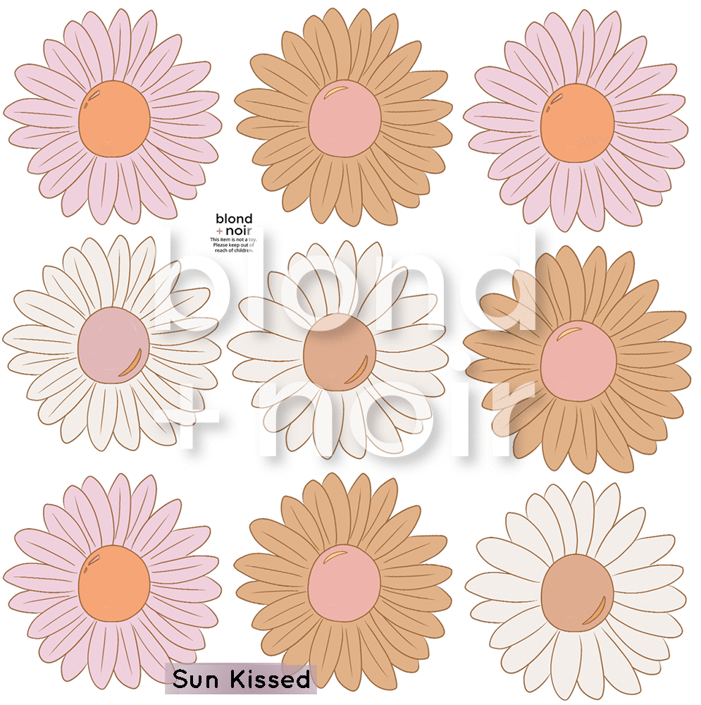 Daisy Chain | Removable Fabric Wall Decals Wall Decals Blond + Noir 