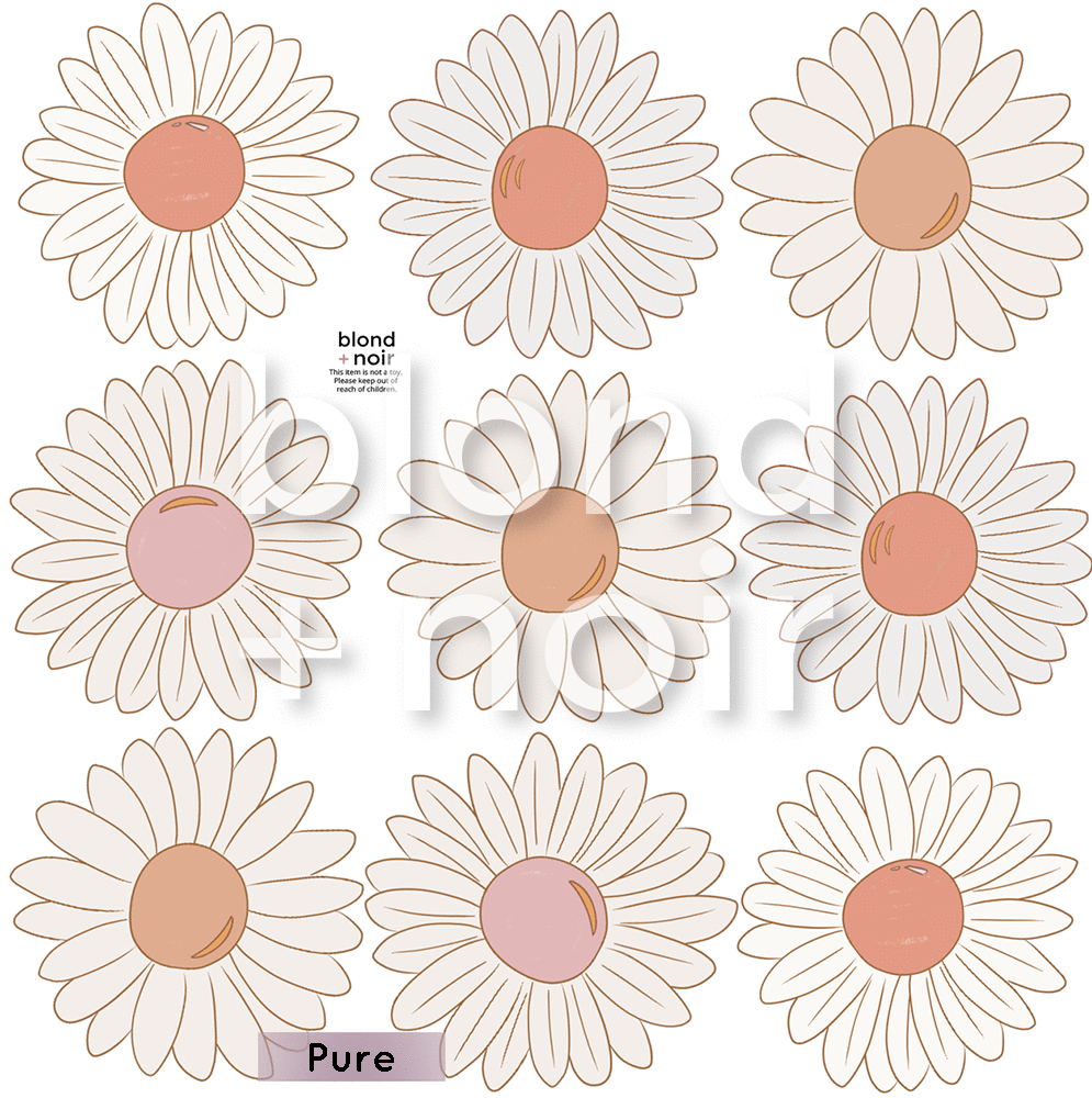 Daisy Chain | Removable Fabric Wall Decals Wall Decals Blond + Noir 