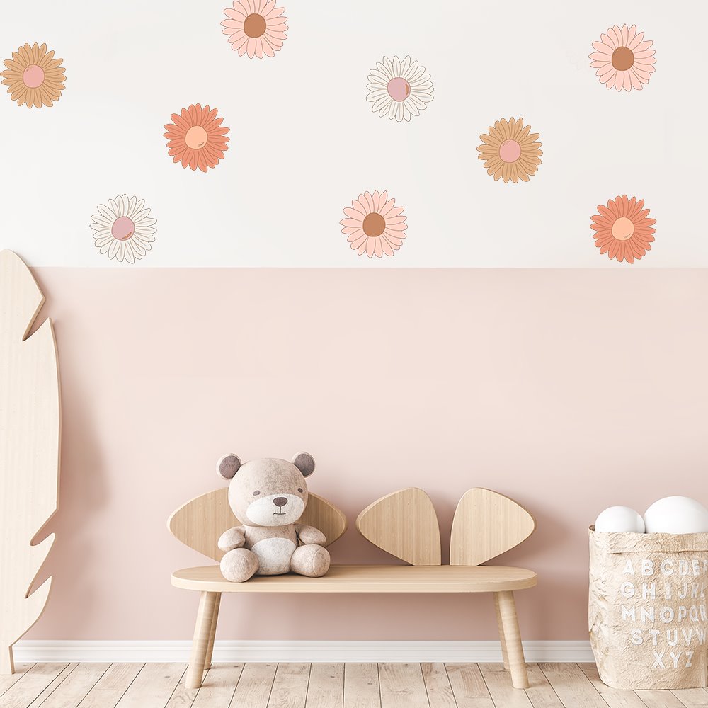 Daisy Chain | Removable Fabric Wall Decals Wall Decals Blond + Noir 