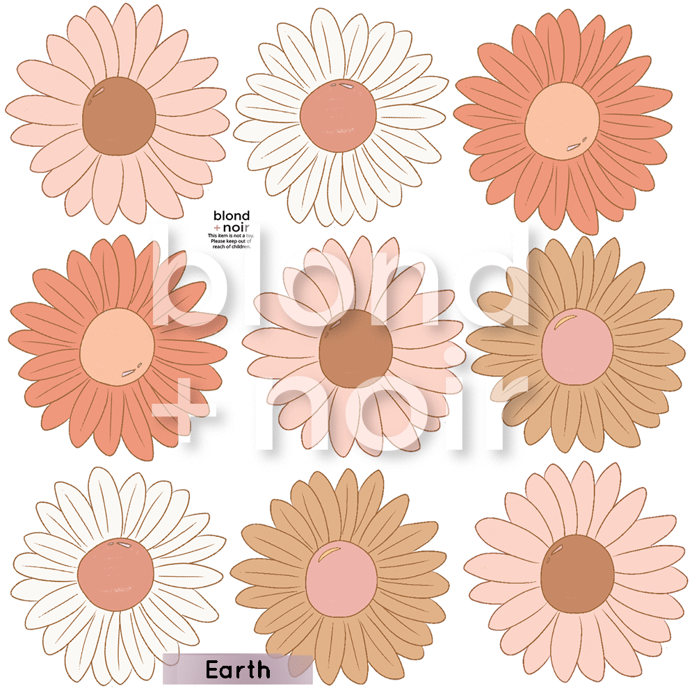 Daisy Chain | Removable Fabric Wall Decals Wall Decals Blond + Noir 